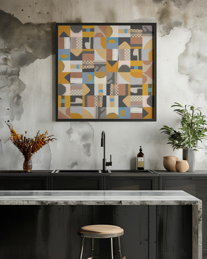Mid Century Grid Pattern Two