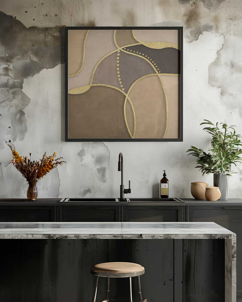 Calm Shapes Brown Gold