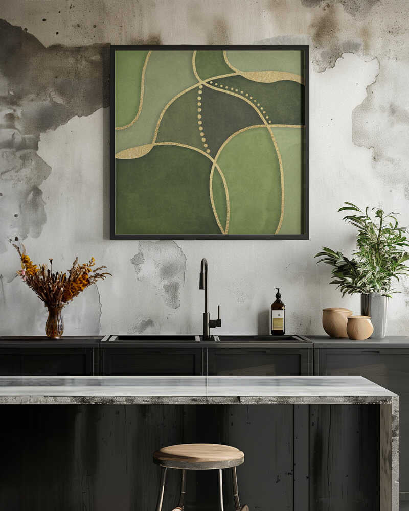 Calm Shapes Green Gold