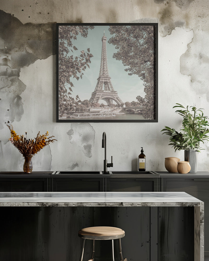 Art Prints of PARIS Eiffel Tower & River Seine | urban vintage style