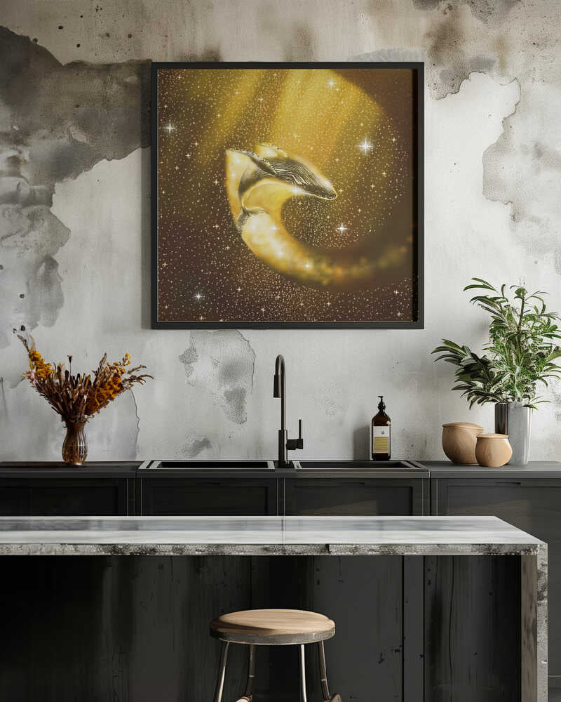 Starry Whale In Golden Space