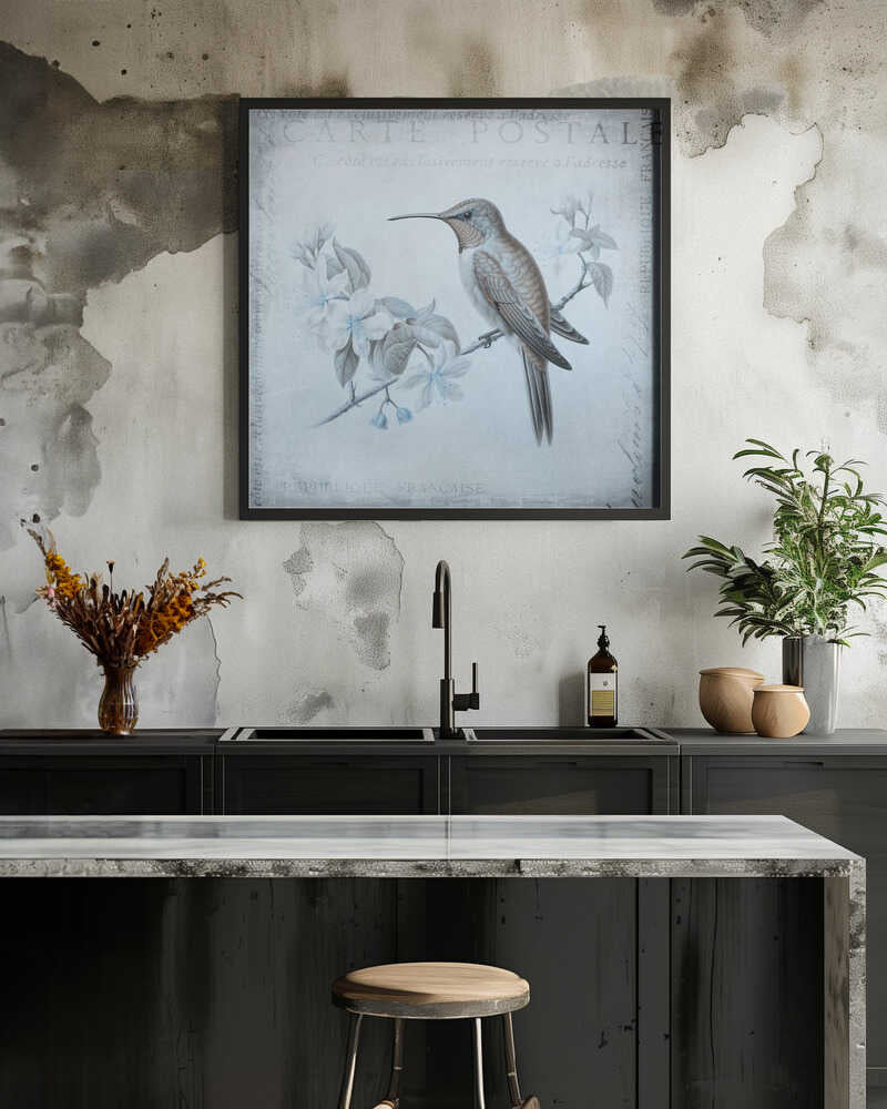 Hummingbird Romance Aqua Blue