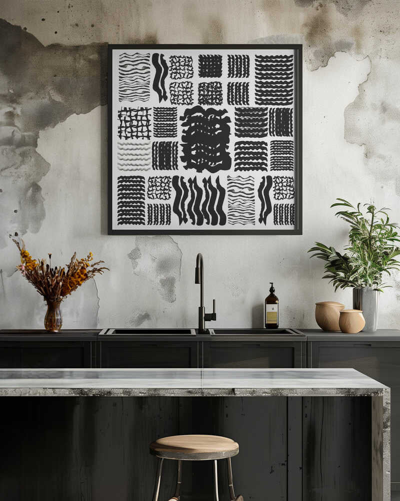 Black and White Squiggle Grid 2