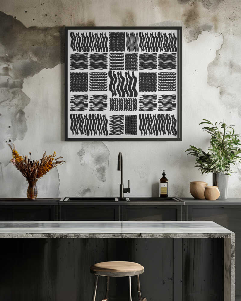 Black and White Squiggle Grid 3