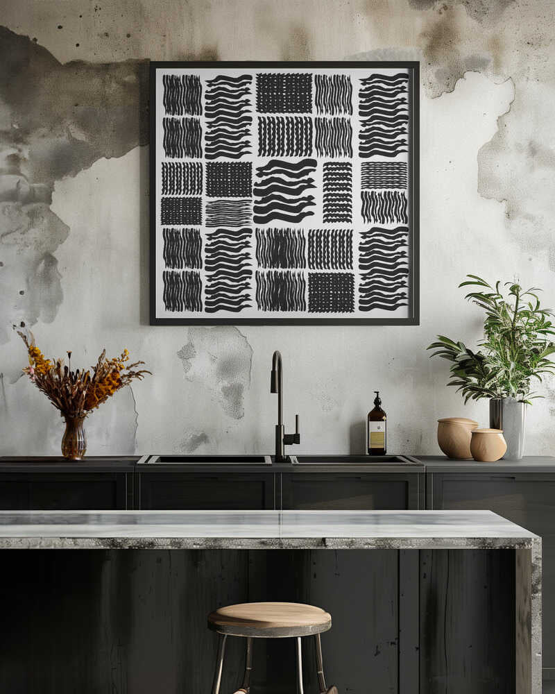 Black and White Squiggle Grid 4