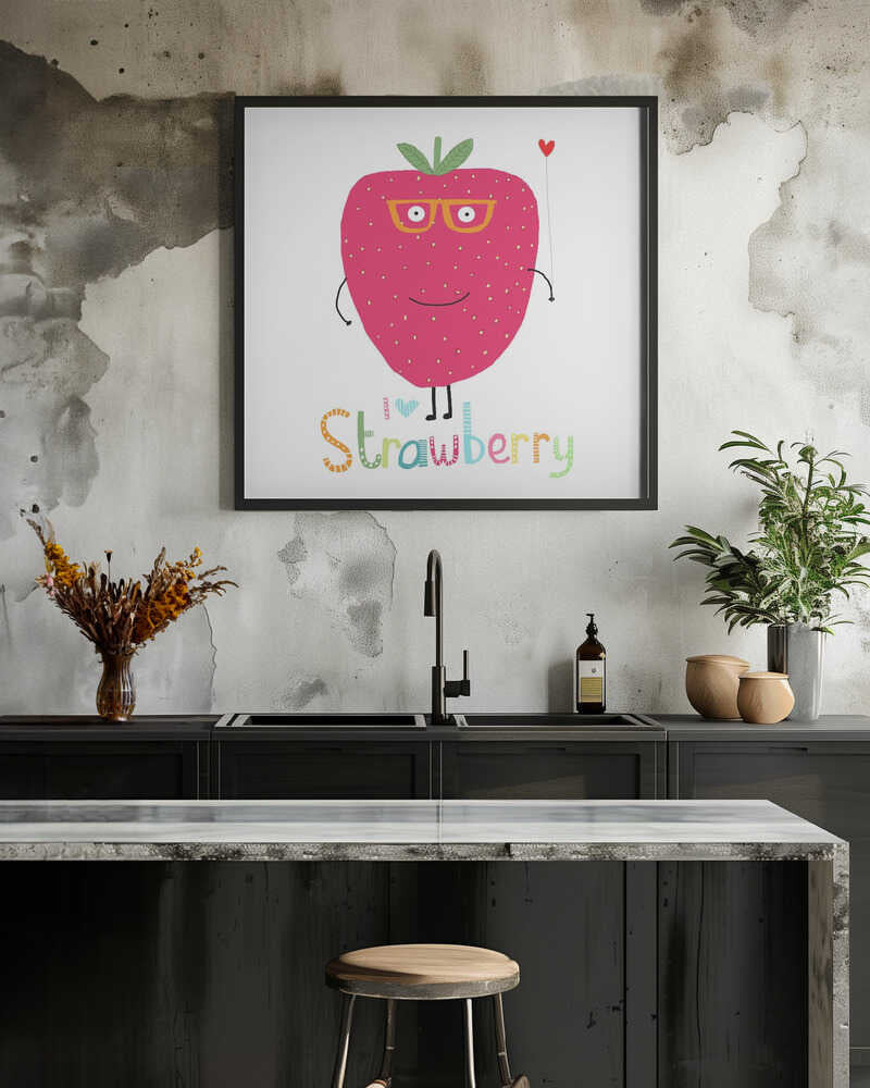 I Love Strawberry! Cute Strawberry Holding a Heart