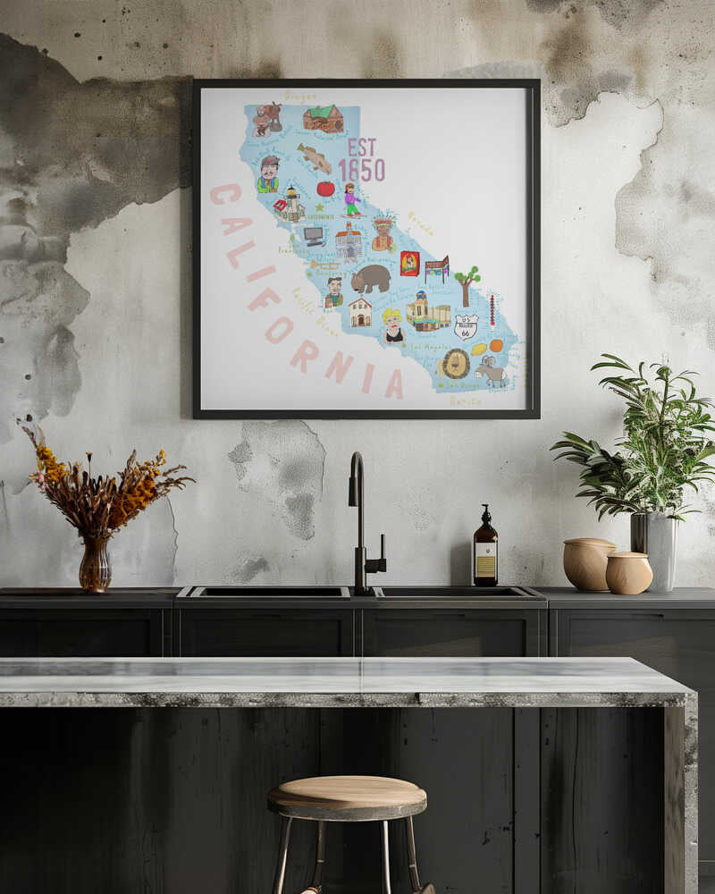 The Golden State of California Illustrated by Artist Carla Daly