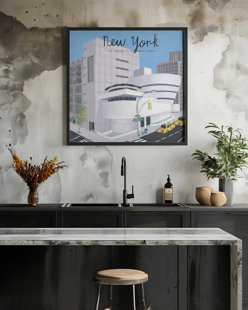 New York City Museum with Yellow Cabs by Artist Carla Daly