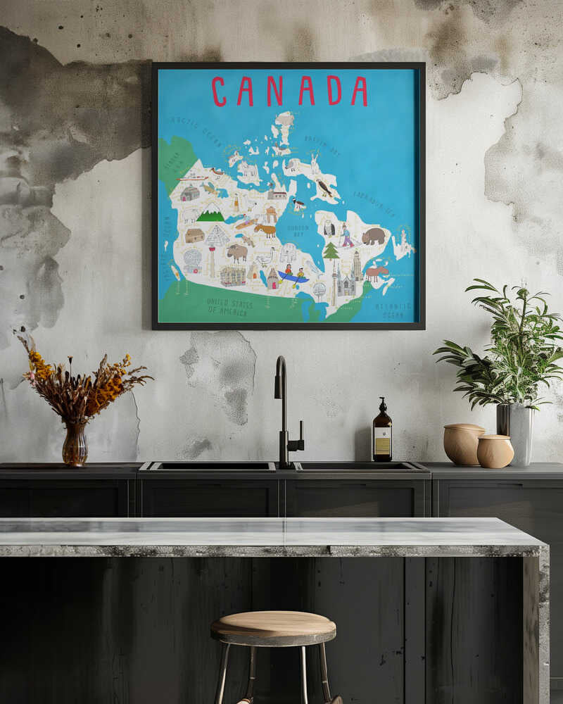 Illustrated Map of Canada by Artist Carla Daly
