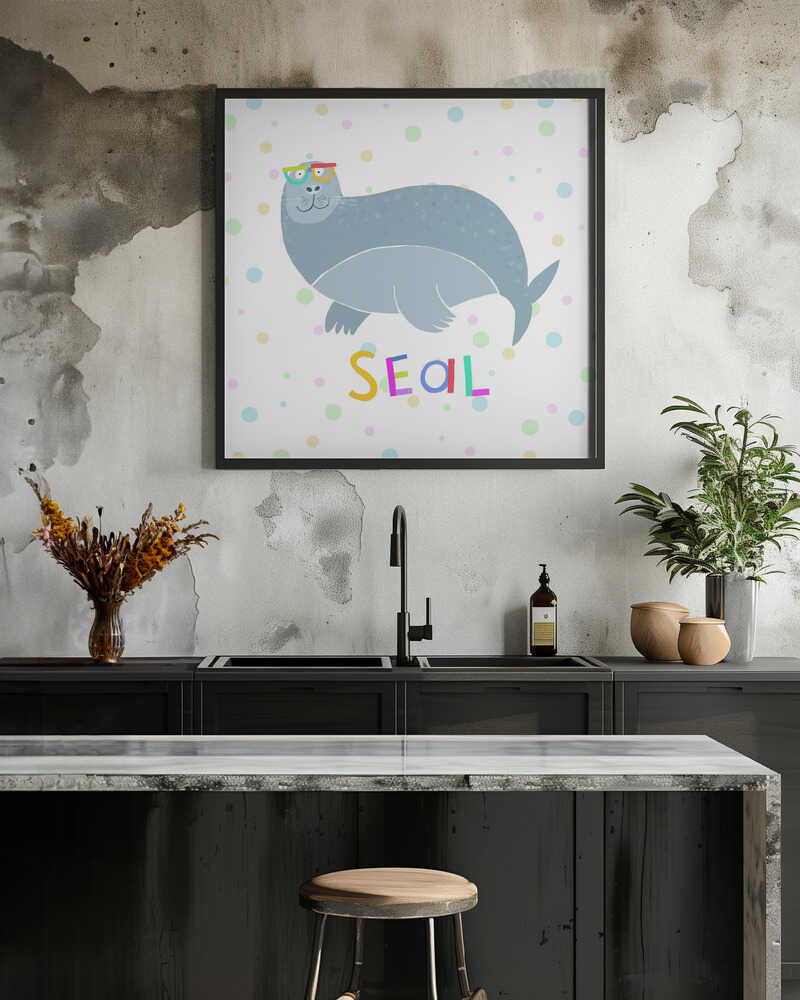 Happy Seal Wearing a Large Pair of Glasses by Carla Daly