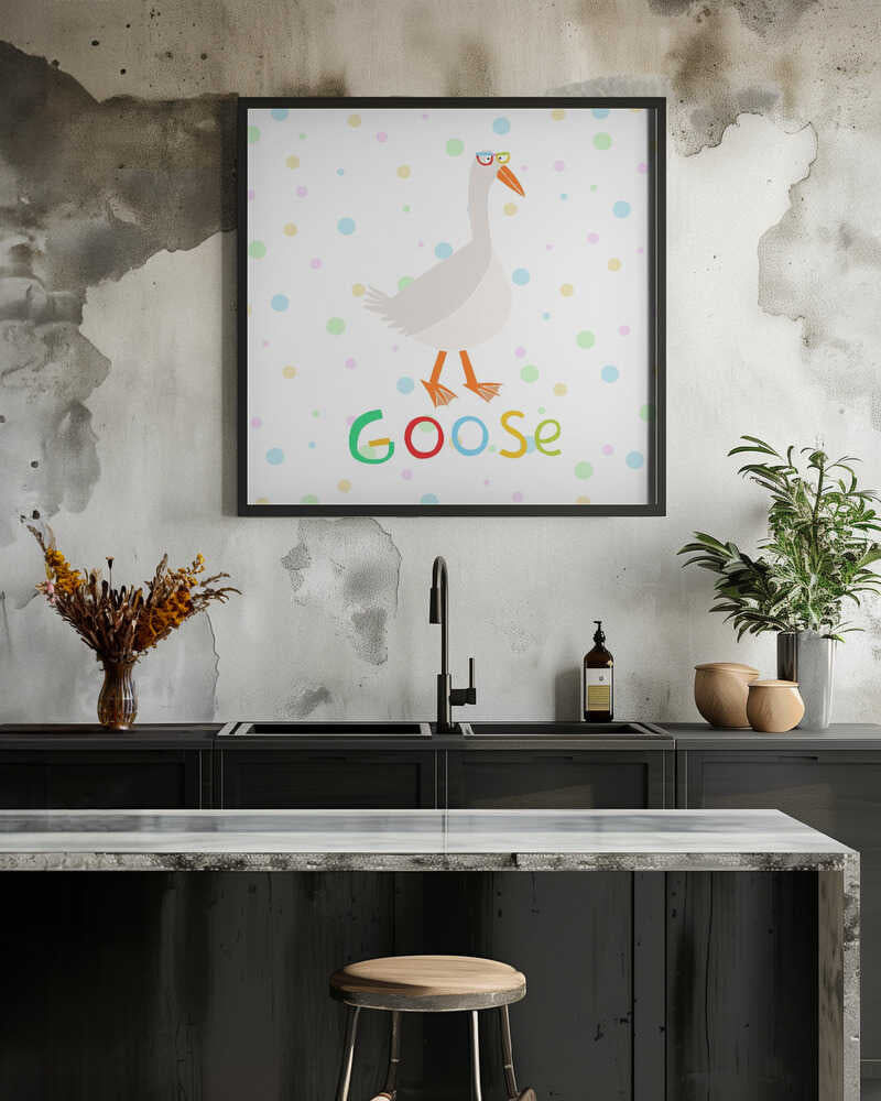 Happy Goose Wearing Colorful Glasses by Artist Carla Daly