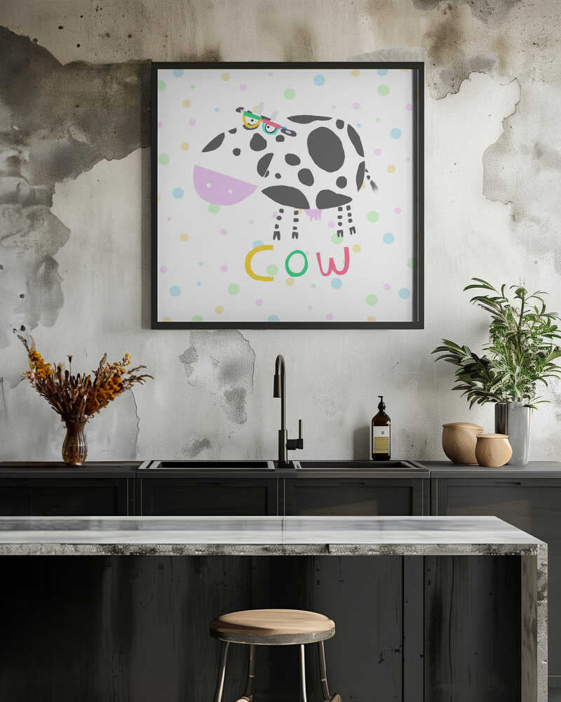 Happy Cow Wearing Colorful Glasses by Illustrator Carla Daly