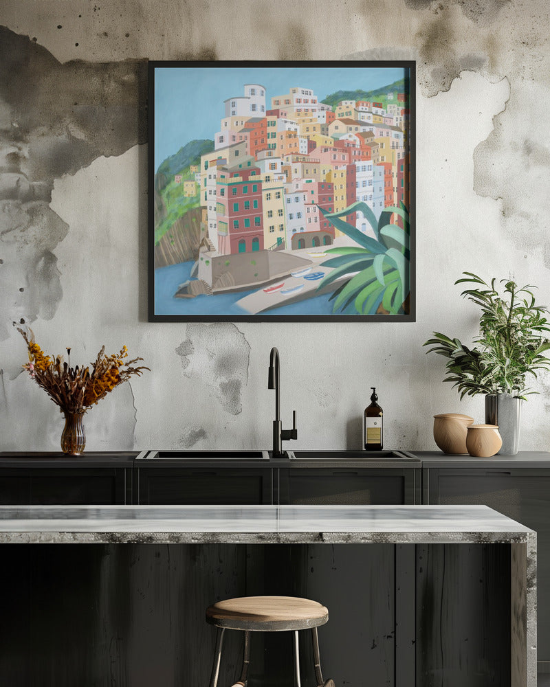 Riomagiore Coastal Village, Italy by Artist Carla Daly