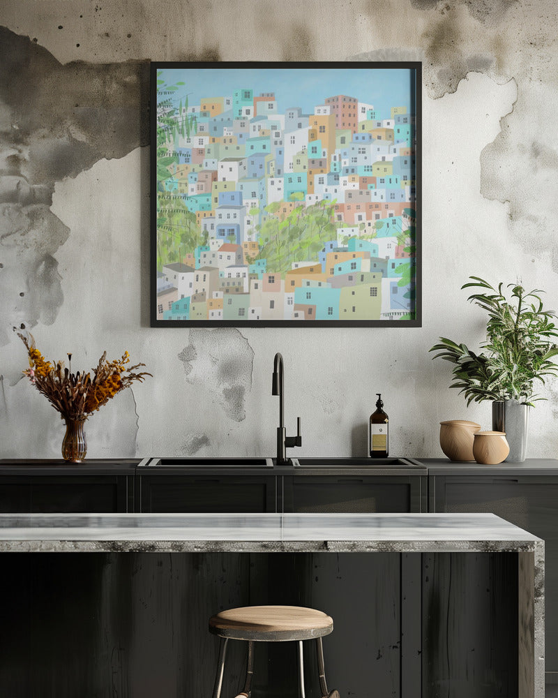 View Over the Rooftops of Rio de Janeiro by Artist Carla Daly