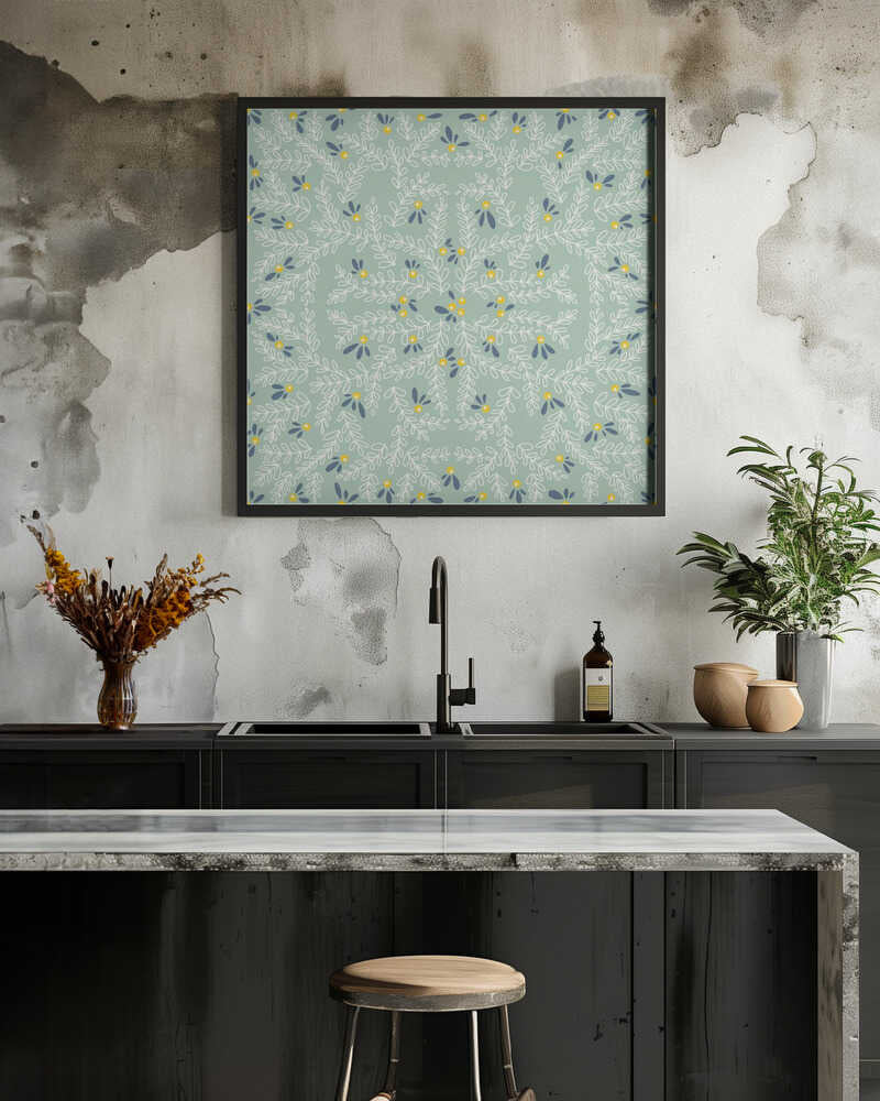 Wonderful holiday joy twigs mint pattern