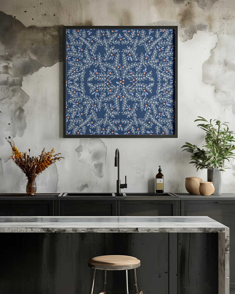 Wonderful twigs blue pattern