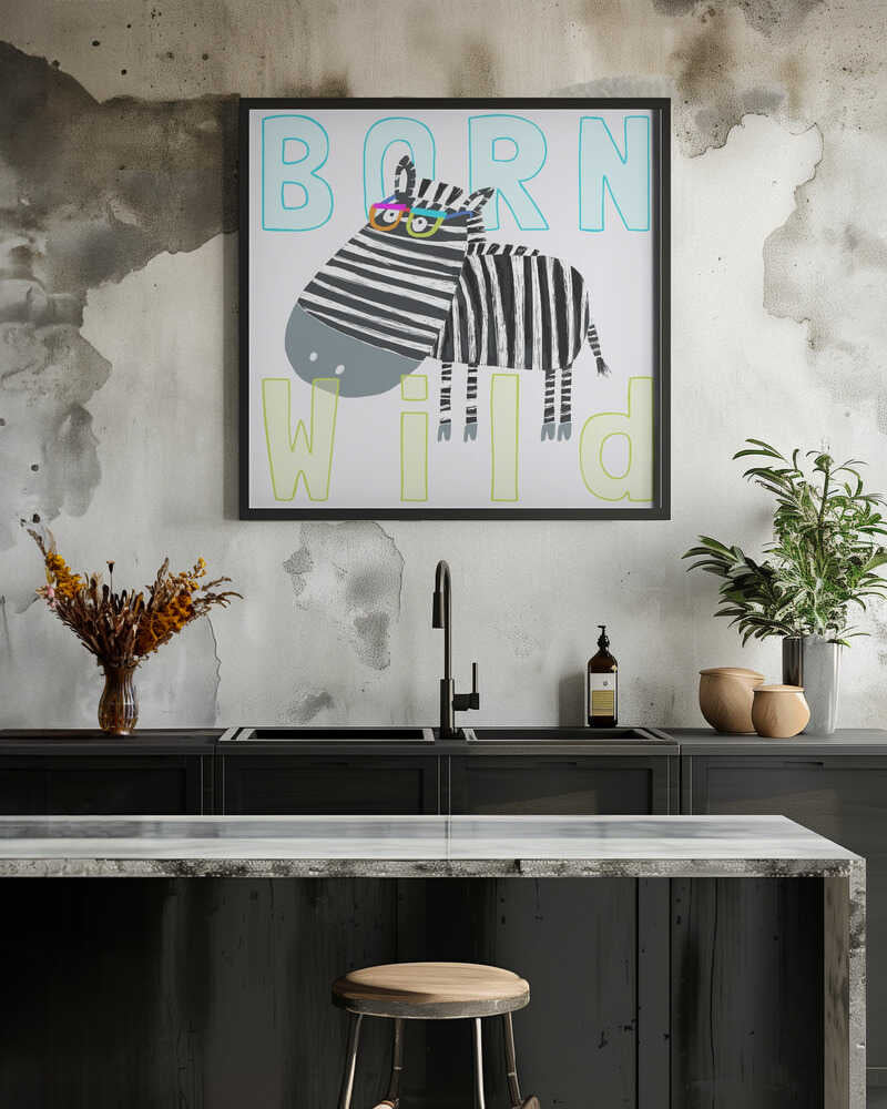 Born Wild Funny Zebra Illustration by Carla Daly