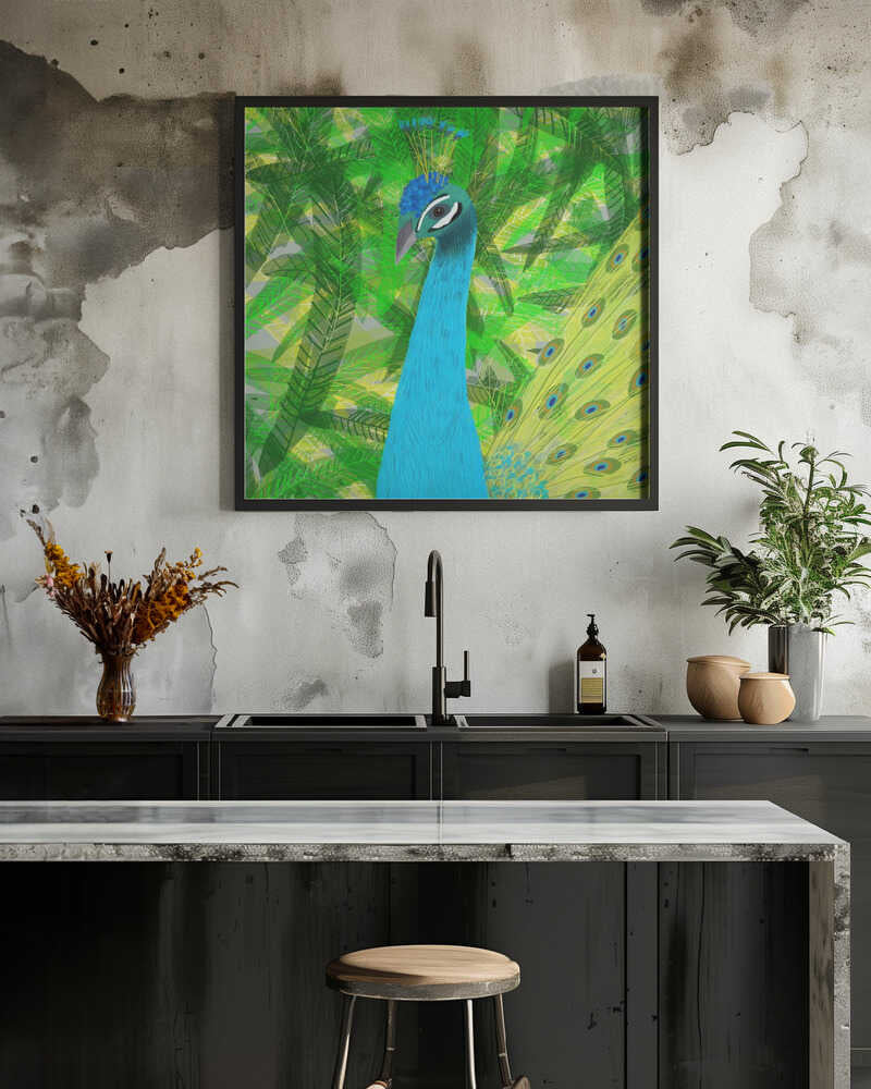 Beautiful Peacock in the Tropical Rainforest by Carla Daly