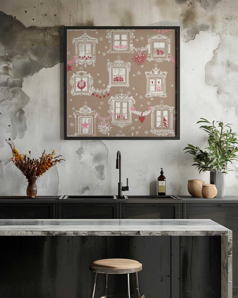 Black forest X-Mas Winter windows pattern