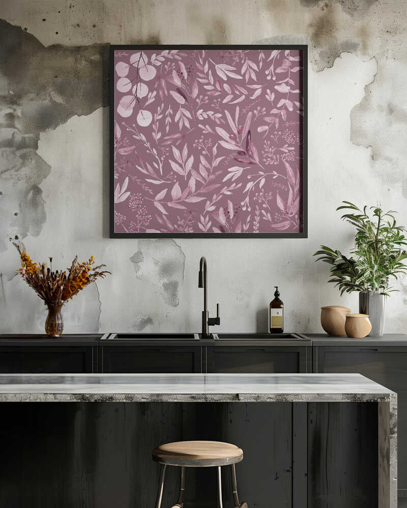 Eucalyptus Leaves Pattern Purple