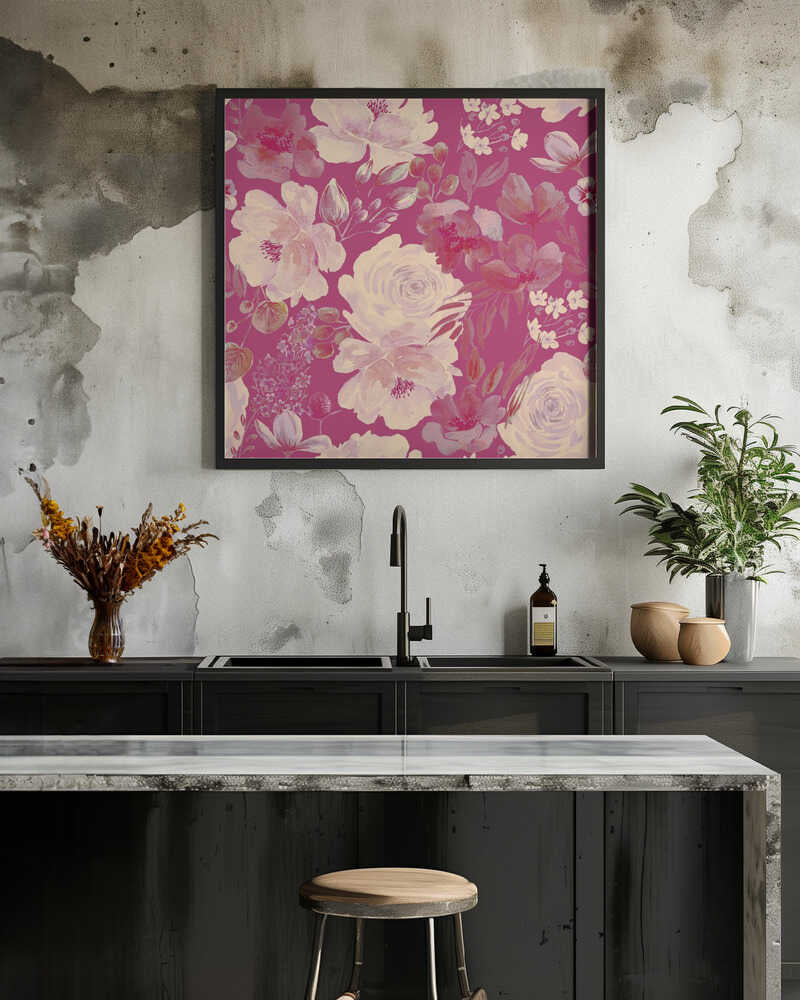 Floral Chaos Watercolor Pattern Pink