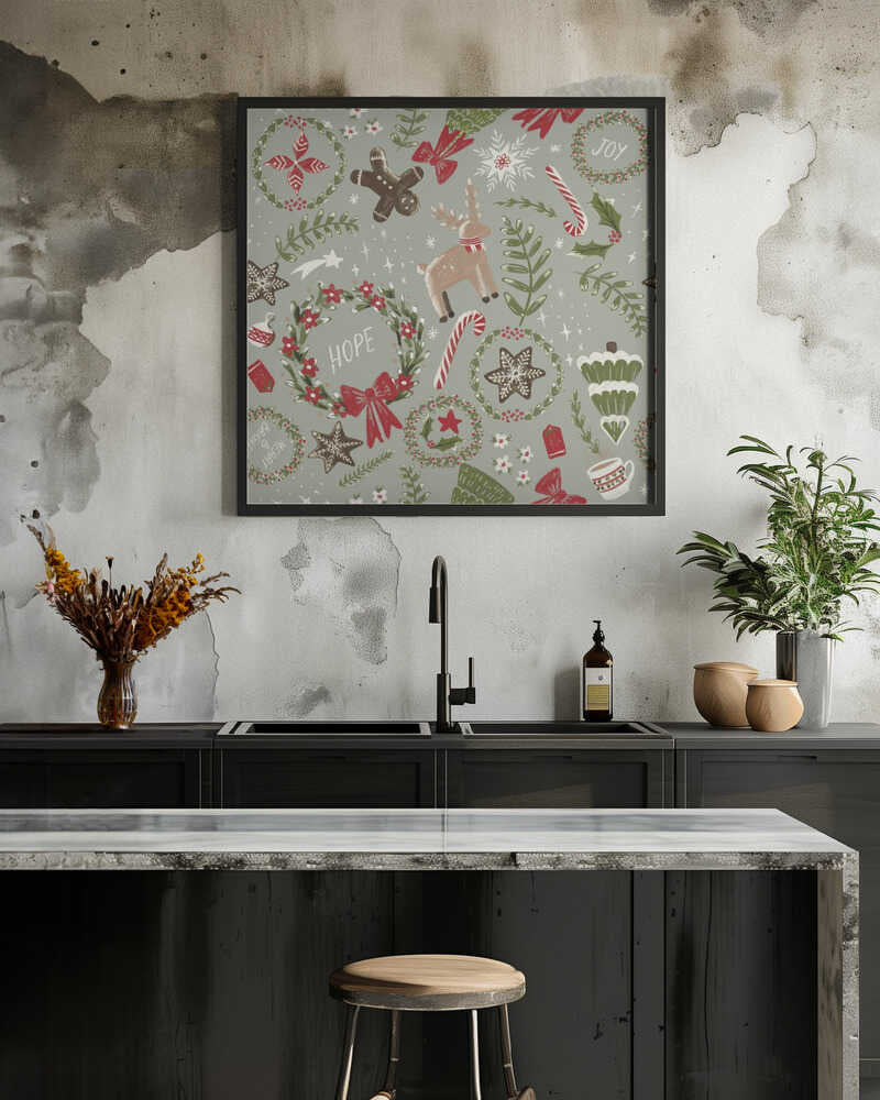 Magical Christmas Sage Green Pattern