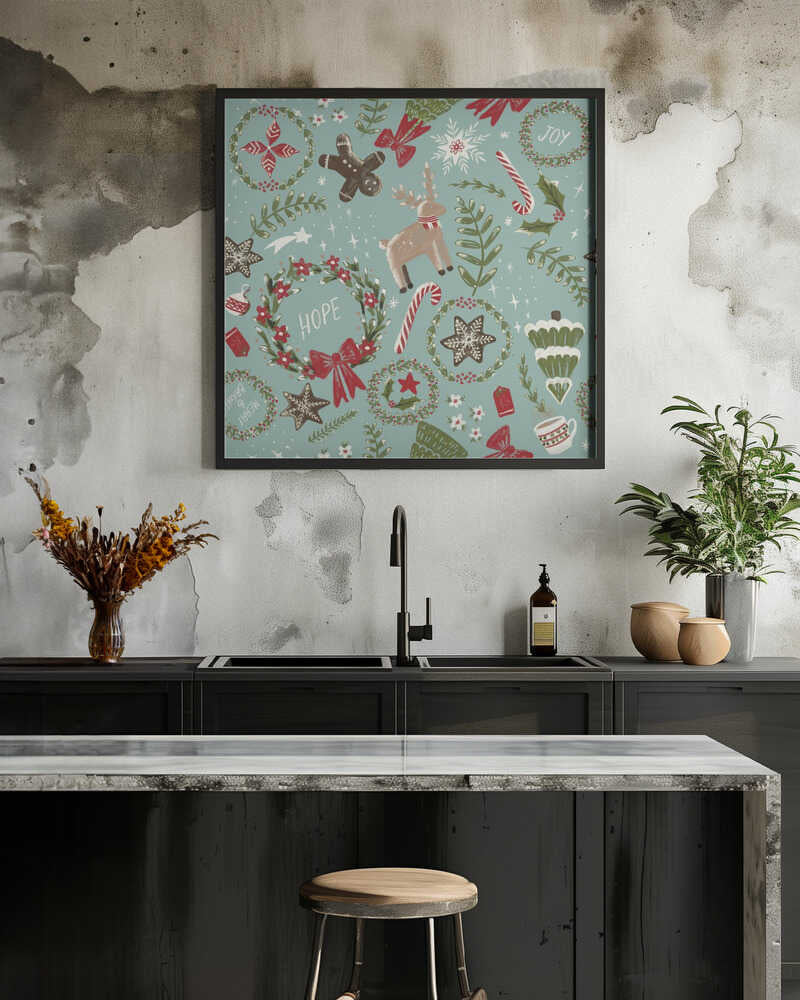 Magical Christmas Green Pattern