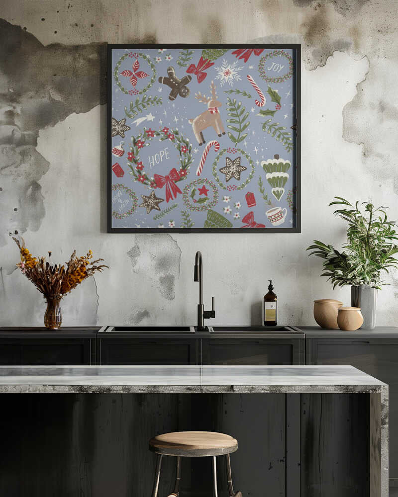 Magical Christmas Blue Pattern