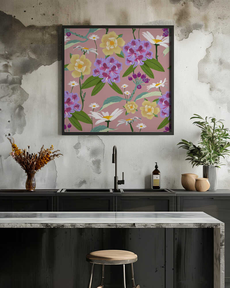 Rhododendrons and daisies