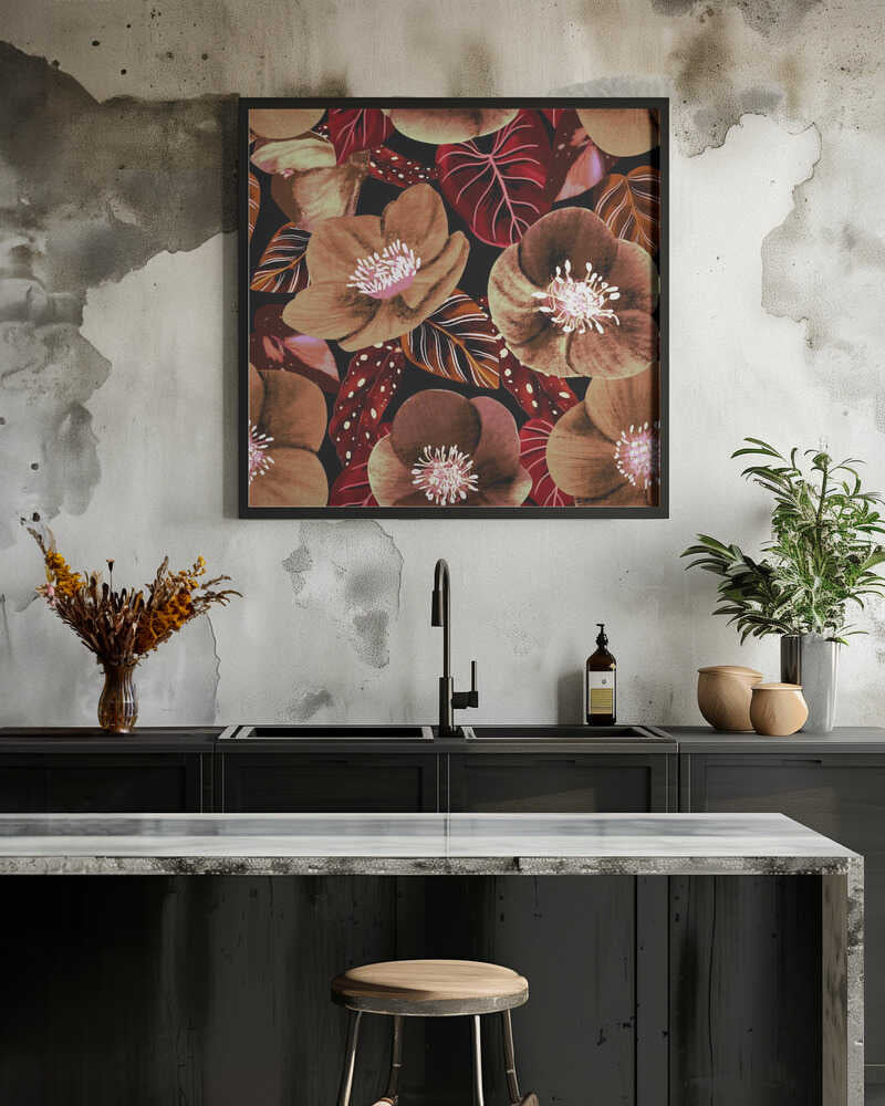 Dark Purple Flowers Cozy Autumn