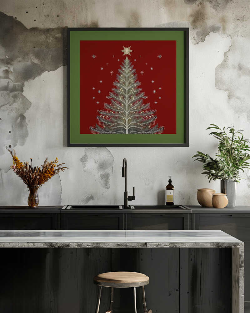 Winter Scene: Christmas Tree Vintage Style 2