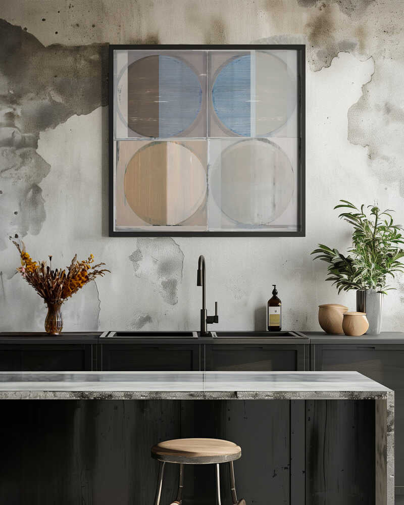 Four Circles and Squares Art Print 2