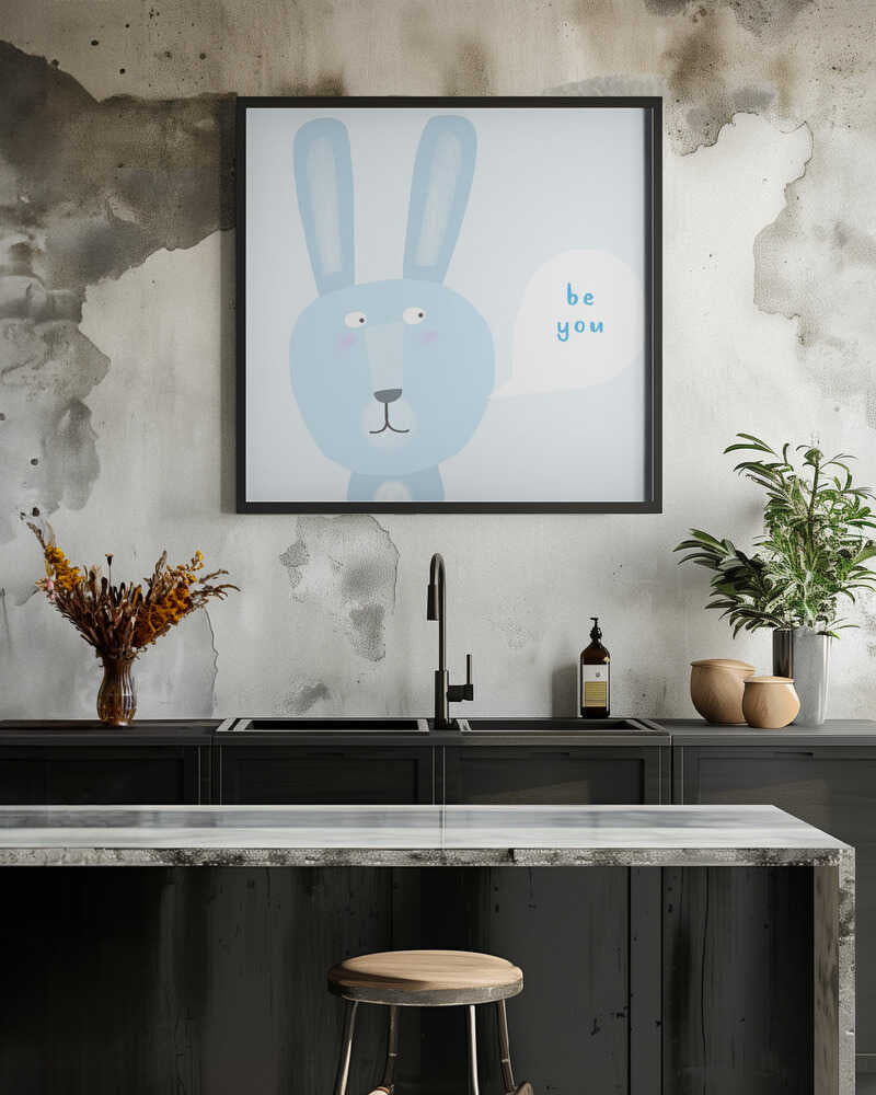 Be You! Positive Quote Bunny Rabbit by Artist Carla Daly