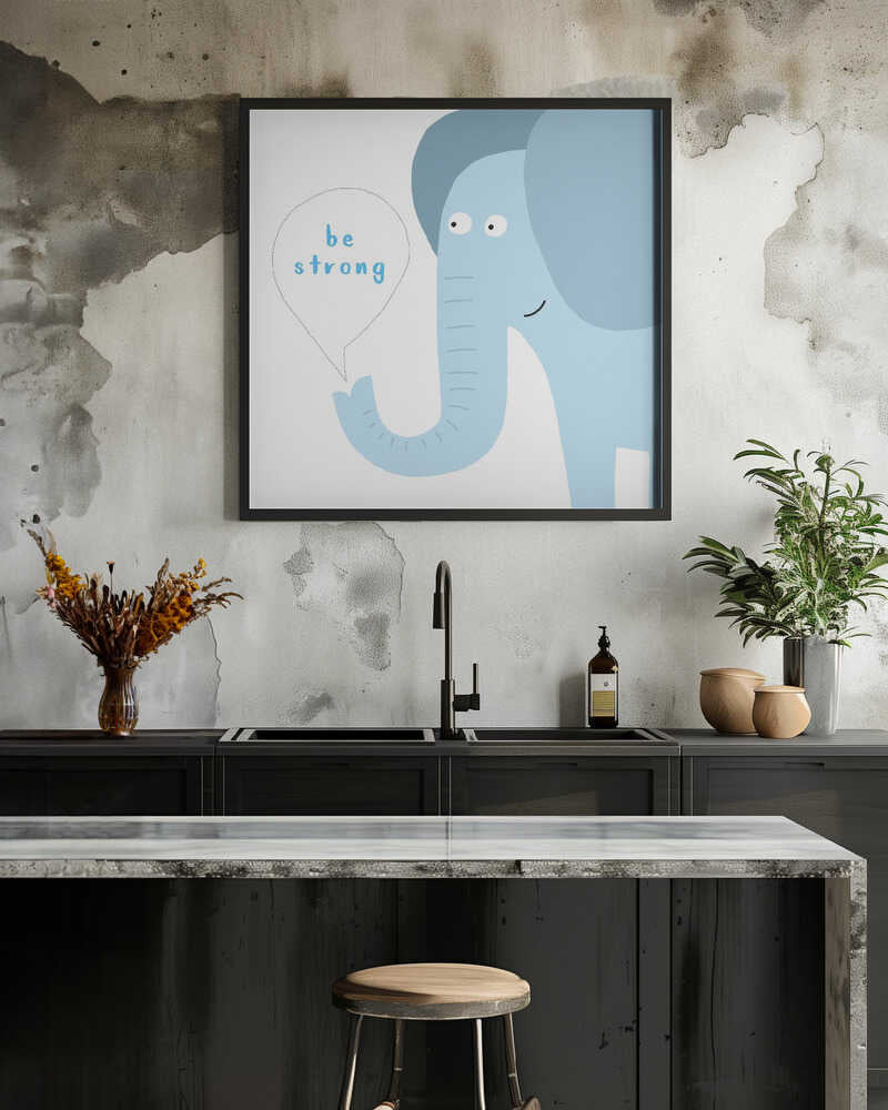 Be Strong! Funny Large Elephant by Artist Carla Daly