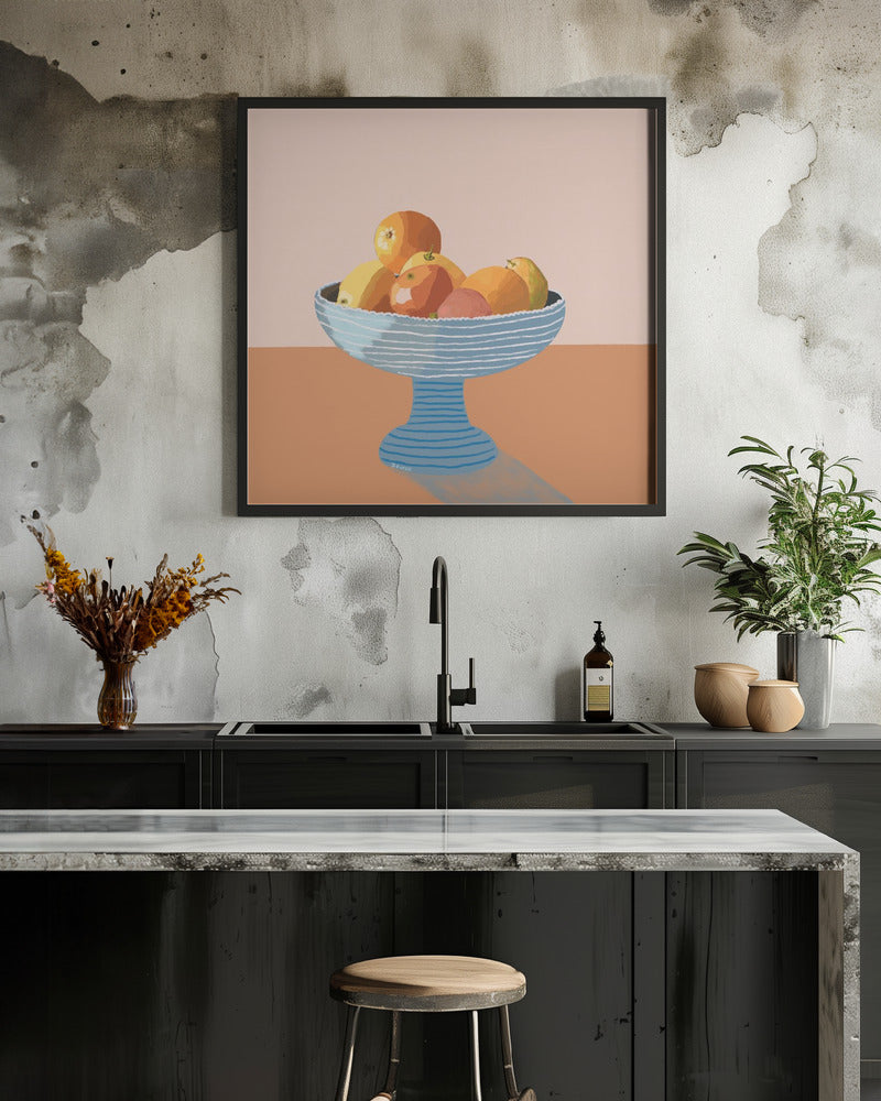 Blue fruit bowl