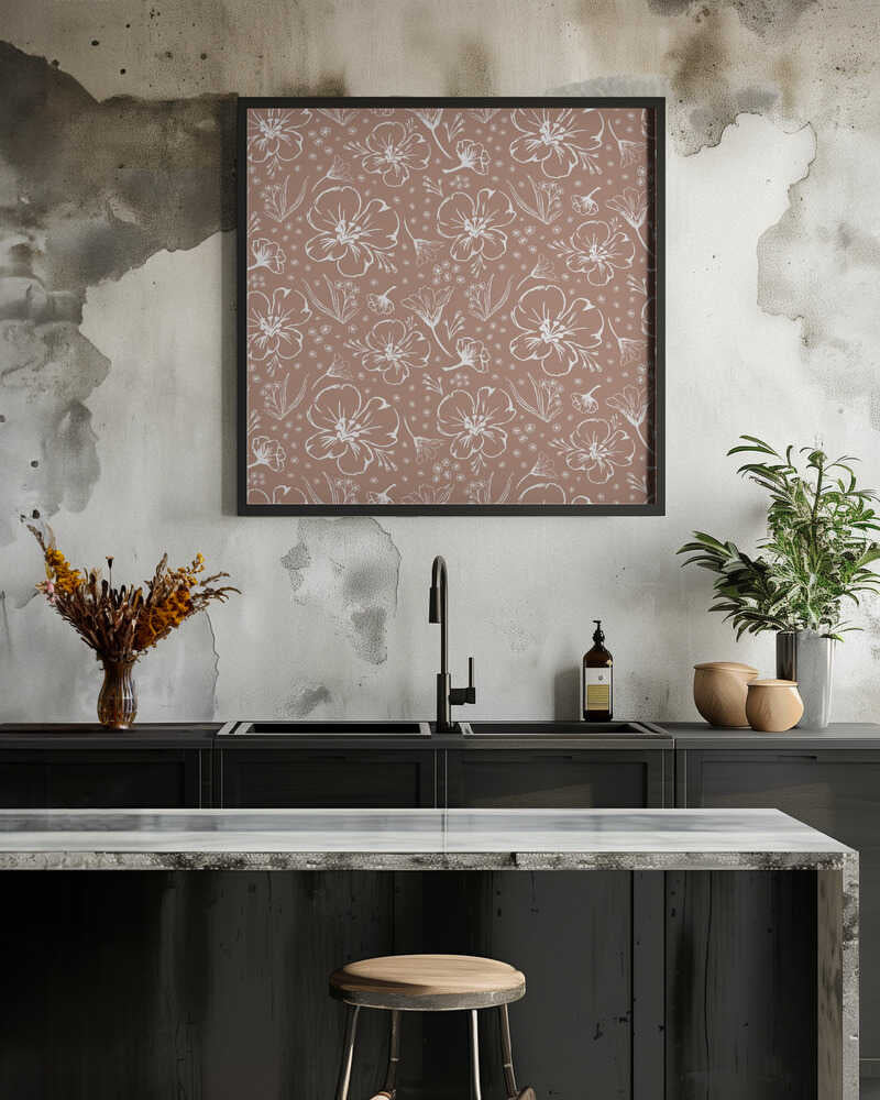 Mocha Mousse Hand drawn Florals Mocha