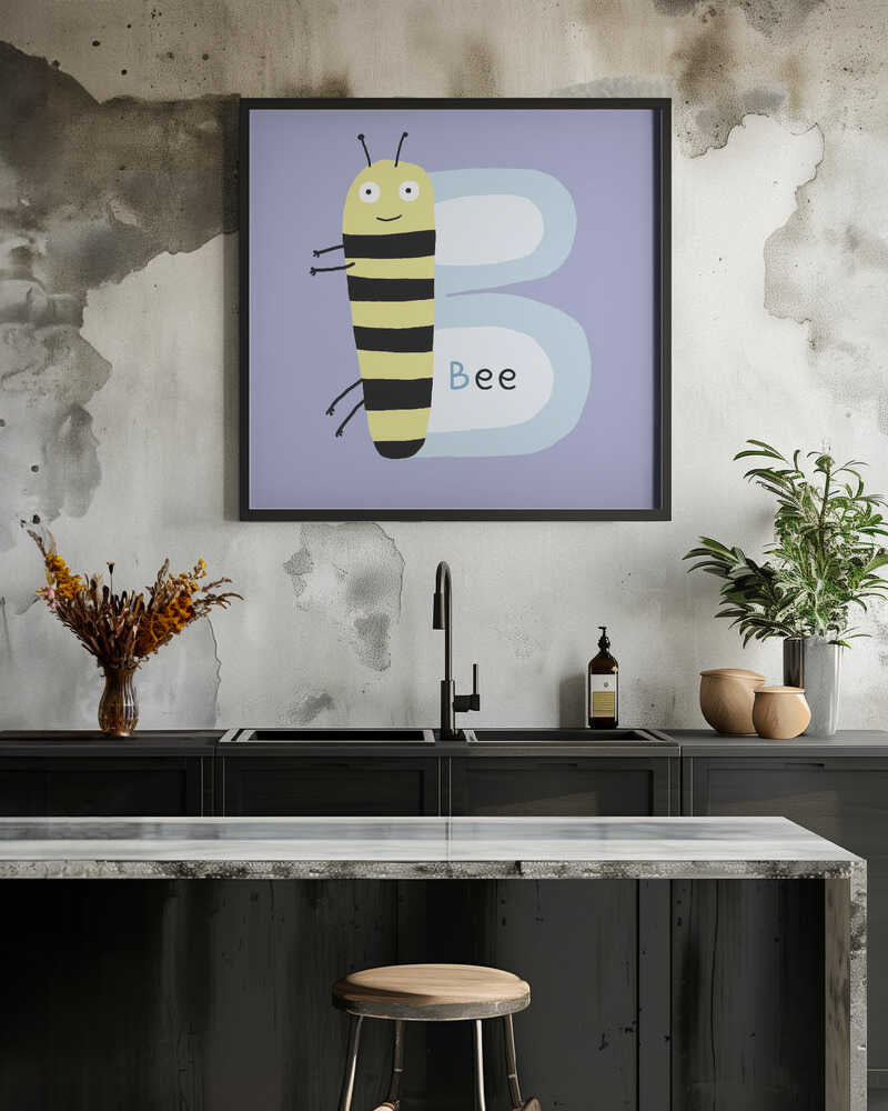 Smiling Bee Alongside A Large Letter "B"