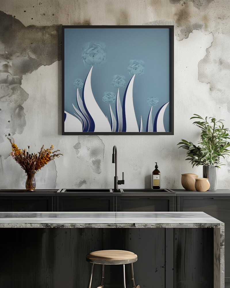 Elegant Blue Peonies Petals