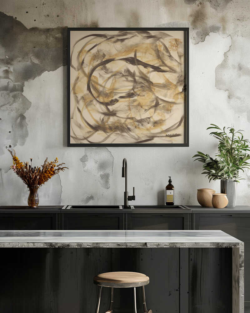 Dynamic Black And Brown Brushstrokes