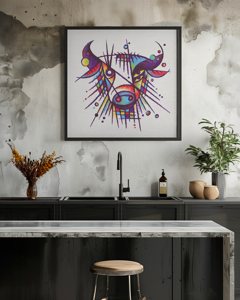 Abstract Faces Bison