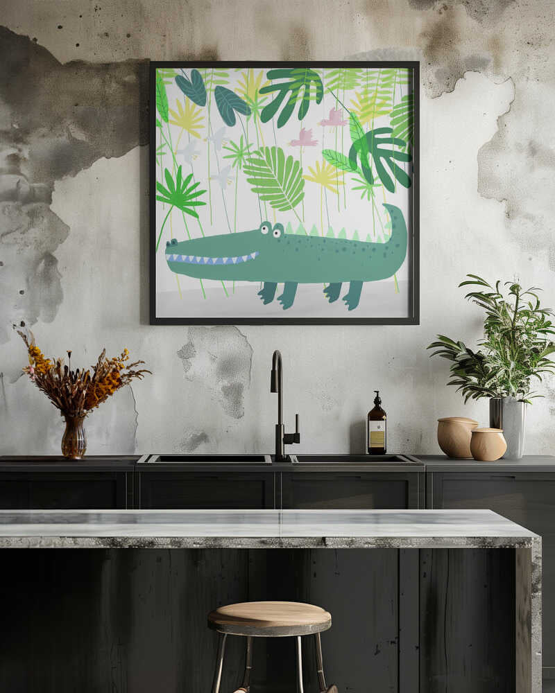 Smiling Crocodile in the Jungle