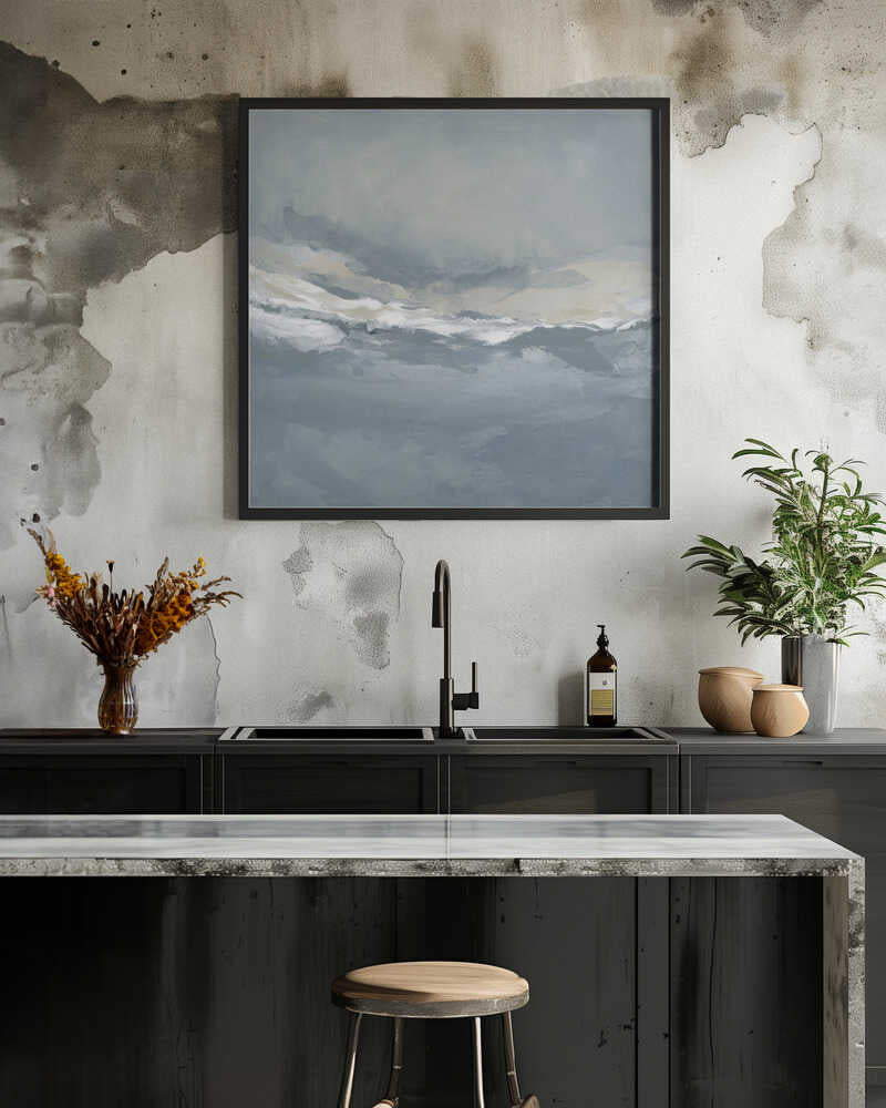 Serene Rolling Waves Beneath a Tranquil Sky