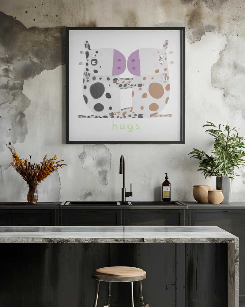 Hugs! Two Cows Hugging