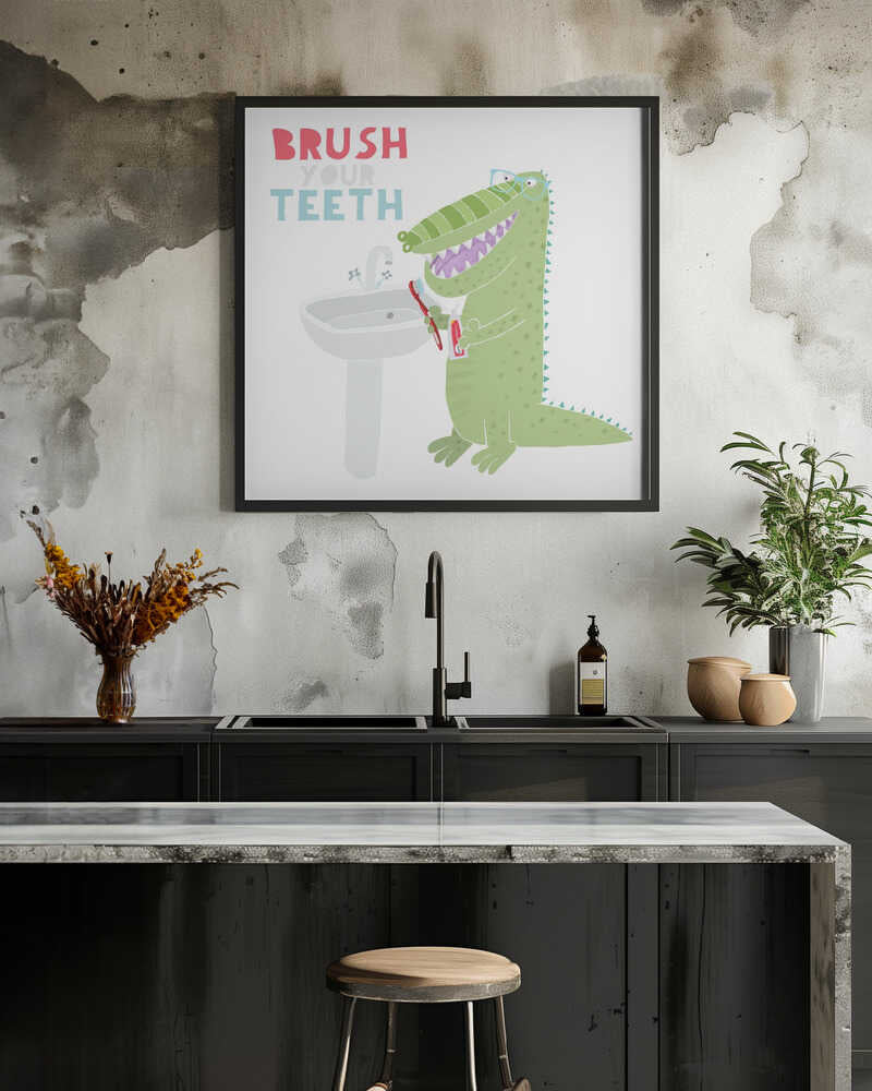 Brush Your Teeth With Funny Crocodile