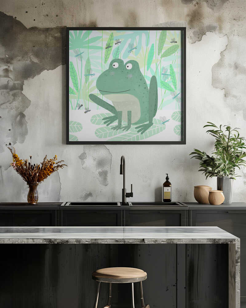 Swamp Frog with Cute Insects