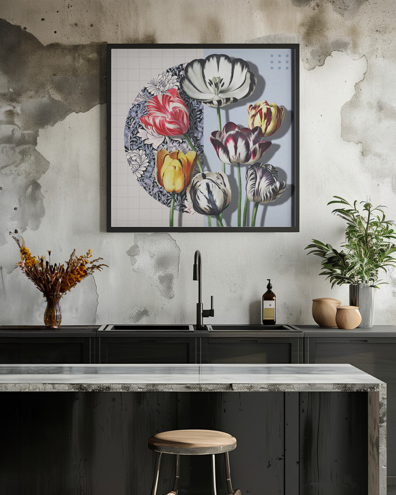 3d Collage With Tulips