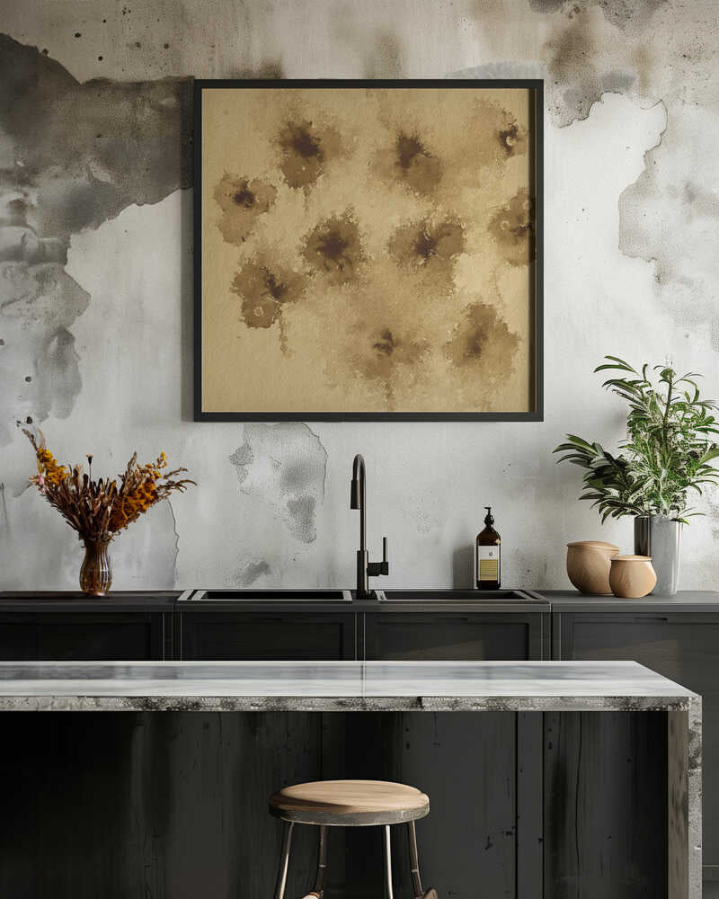 Sepia Splatter Blossoms