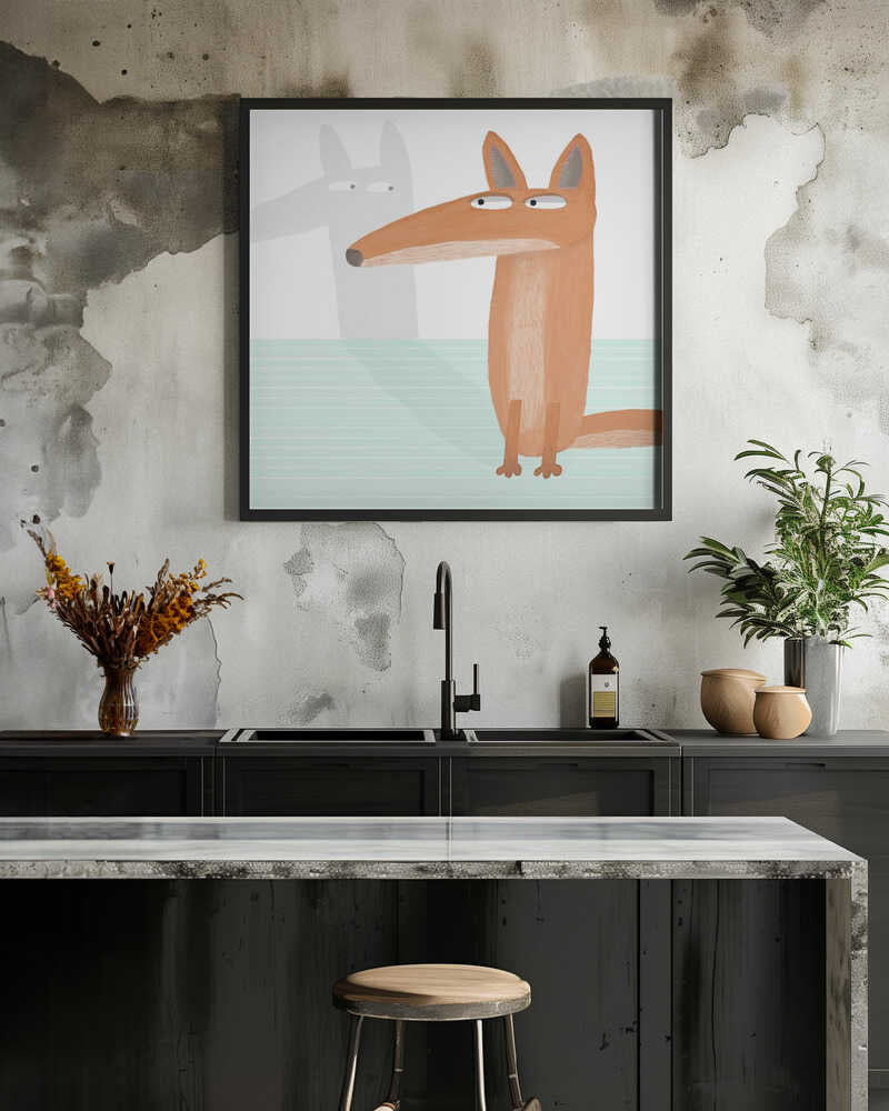 Funny Fox with Shadow by Carla Daly