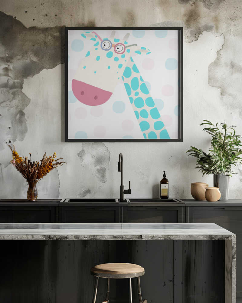 Cute Giraffe with Electric Blue Spots