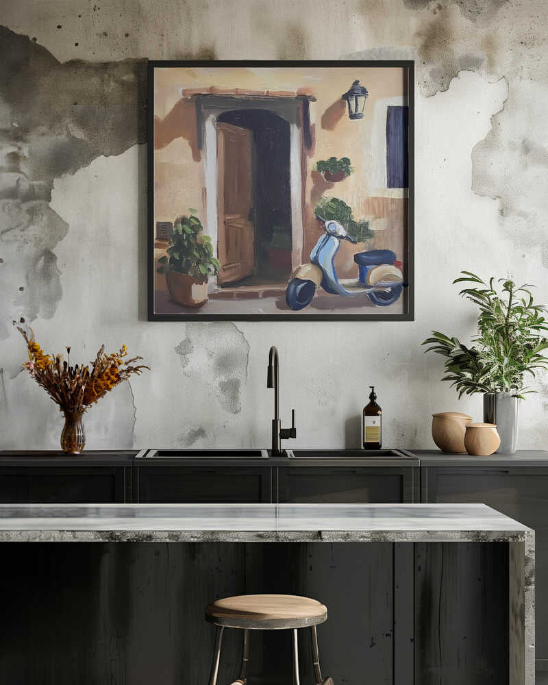 Vespa In Front of House